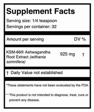 ASHWAGANDHA Supplement Facts
